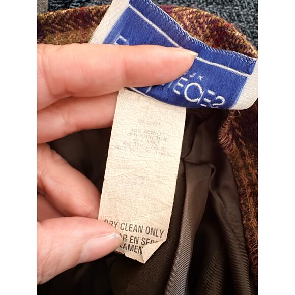 Vintage 90s Easy Pieces Plaid Wool Blend Maxi Skirt Size S/M High Waist - Picture 7 of 8